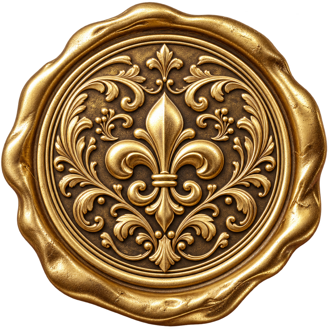 Ornate gold wax seal